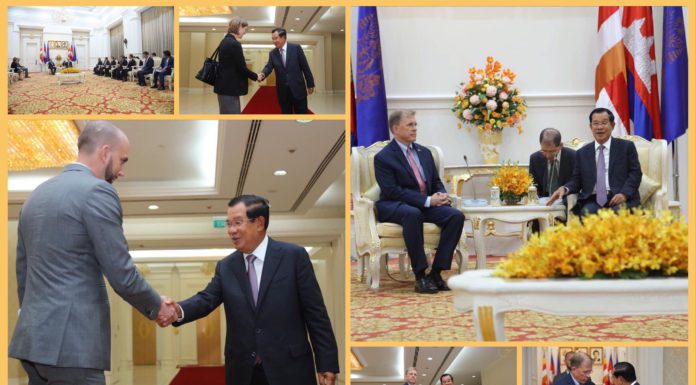 សម្តេចតេជោ ហ៊ុន សែន អញ្ជើញទទួលជួបពិភាក្សាការងារជាមួយឯកអគ្គរដ្ឋទូតសហរដ្ឋអាមេរិកប្រចាំនៅប្រទេសកម្ពុជា