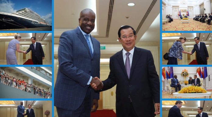 សម្តេចតេជោ ហ៊ុន សែន អញ្ជើញទទួលជួបពិភាក្សាការងារជាមួយប្រធានក្រុមហ៊ុន Holland America Line ម្ចាស់នាវាទេសចរណ៍ Westerdam