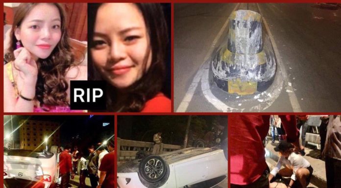 ស្រីស្អាតបើកឡានដូចហោះ ព្រលះរបាំងថ្ម ទាំងកណ្តាលយប់ ផ្អើលអ្នកជិតខាង