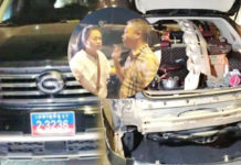 ចិនបើករថយន្ត ស្លាកលេខ ខេមរភូមិន្ទ បុកគ្នាផ្អើលនៅផ្លូវជាតិលេខ៤