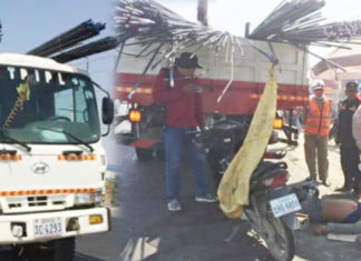 ជិះម៉ូតូមិនប្រយ័ត្ន បុករថយន្តពីក្រោយដែលគេថតចោល រងរបួសបាក់ជើងធ្ងន់ធ្ងរ