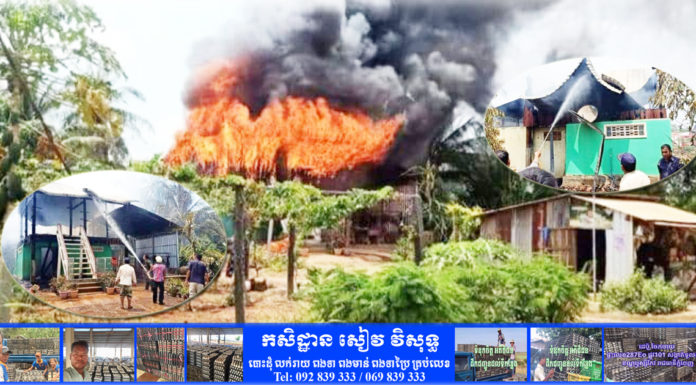 ឆ្លងចរន្តអគ្គិសនី ឆេះផ្ទះប្រជាពលរដ្ឋគ្មានសល់ នៅស្រុកចំការលើ