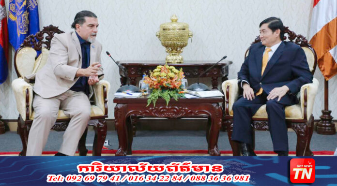 រដ្ឋមន្រ្តីក្រសួងការងារ និងបណ្តុះបណ្តាលវិជ្ជាជីវៈ អនុញ្ញាតឱ្យតំណាង UNDP ចូលជួបសម្តែងការគួរសម